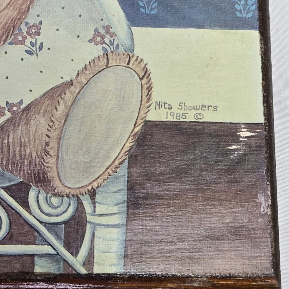 Teddy Bear‎ Decorative Wooden Plaque Artist Nita Showers 1985